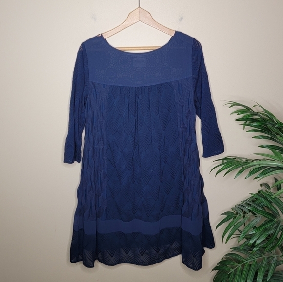 Anthropologie Holding Horses | Augusta Navy Crochet Boho Dress - Picture 7 of 7